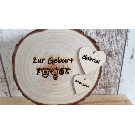 Holzgravur - Zur Geburt